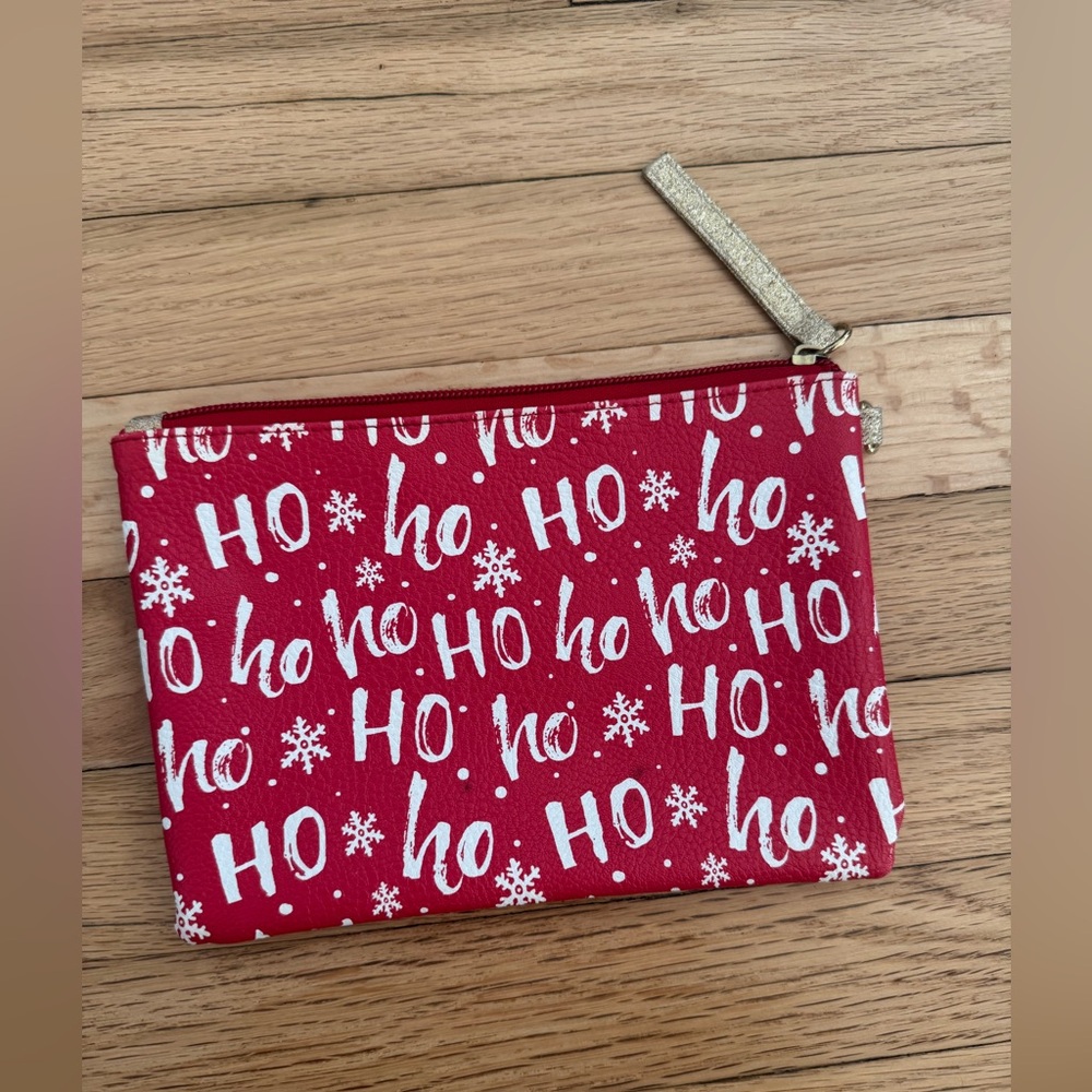 Christmas Ho Ho Ho Red Envelope Makeup Case Bag Wristlet